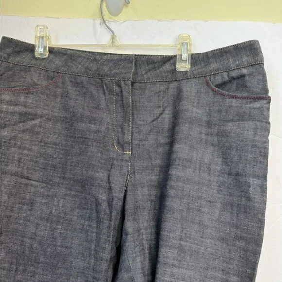 Kenneth Cole Vintage Y2K Embroidered Slit Flare Straight Leg Jean Pant Pocket 10 - Picture 12 of 16